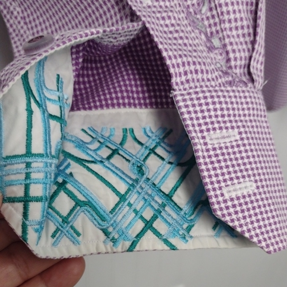 Robert Graham Lavender Checkered Button Down Shirt - image 4